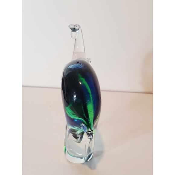 Murano Italian Art Glass Elephant Figurine Blue Green Colorful 5.5" - Picture 7 of 10